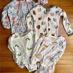 Baby Pajama Bundle Size 24 Months Hungry Caterpillar, Loulou Lollipop, Sushi